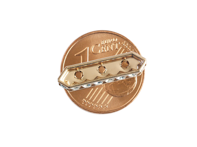 Swarovski Steg 2fach Crystal Rosegold mit Größenvergleich